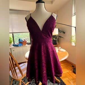 Windsor Burgundy Lace Mini Dress